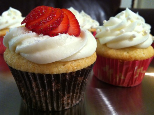 Champagne Strawberry Cupcakes