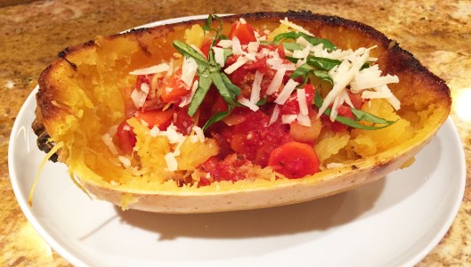 Roasted Spaghetti Squash with Turkey Bolognese