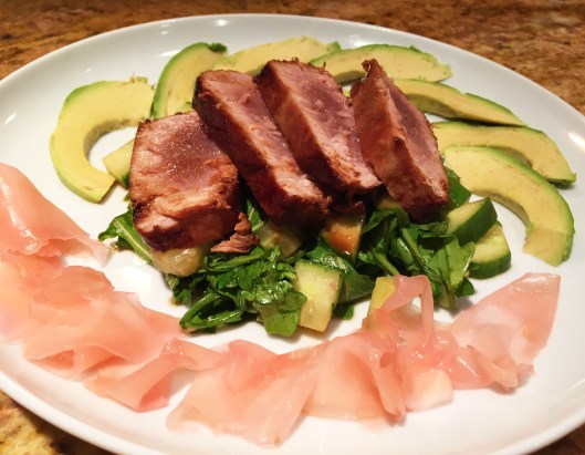 Sliced Ahi Tuna Atop Arugula