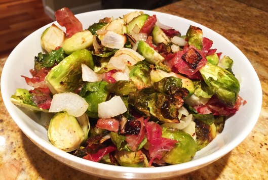 Roasted Brussels Sprouts with Proscuitto