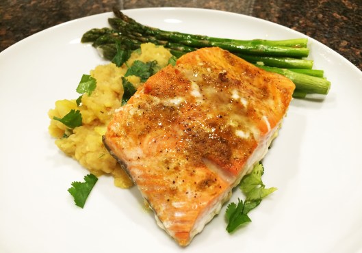 Thai Salmon Over Lentil Mash