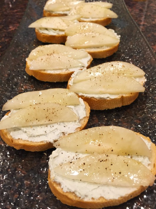 Whipped Blue Cheese Pear Toasts