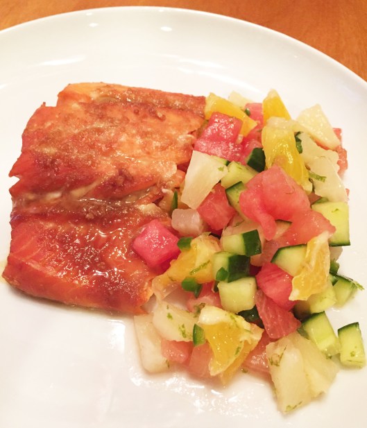 Ginger Soy Salmon with Watermelon Salsa